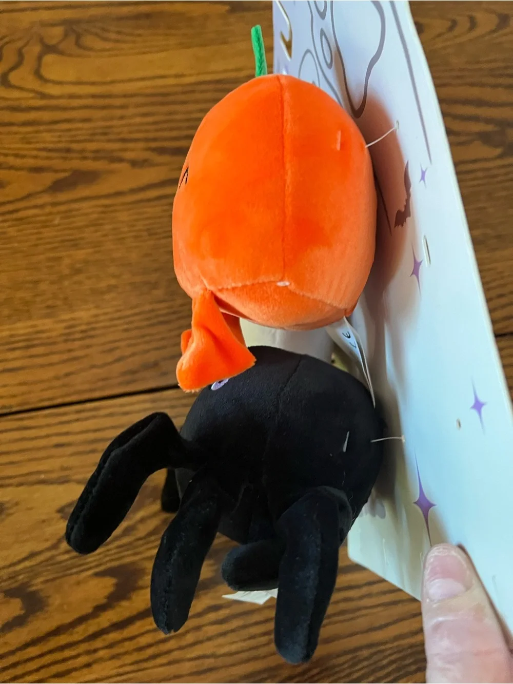 Halloween Plush Squeaky Dog Toy Set - White Ghost, Orange Pumpkin, Black Spider